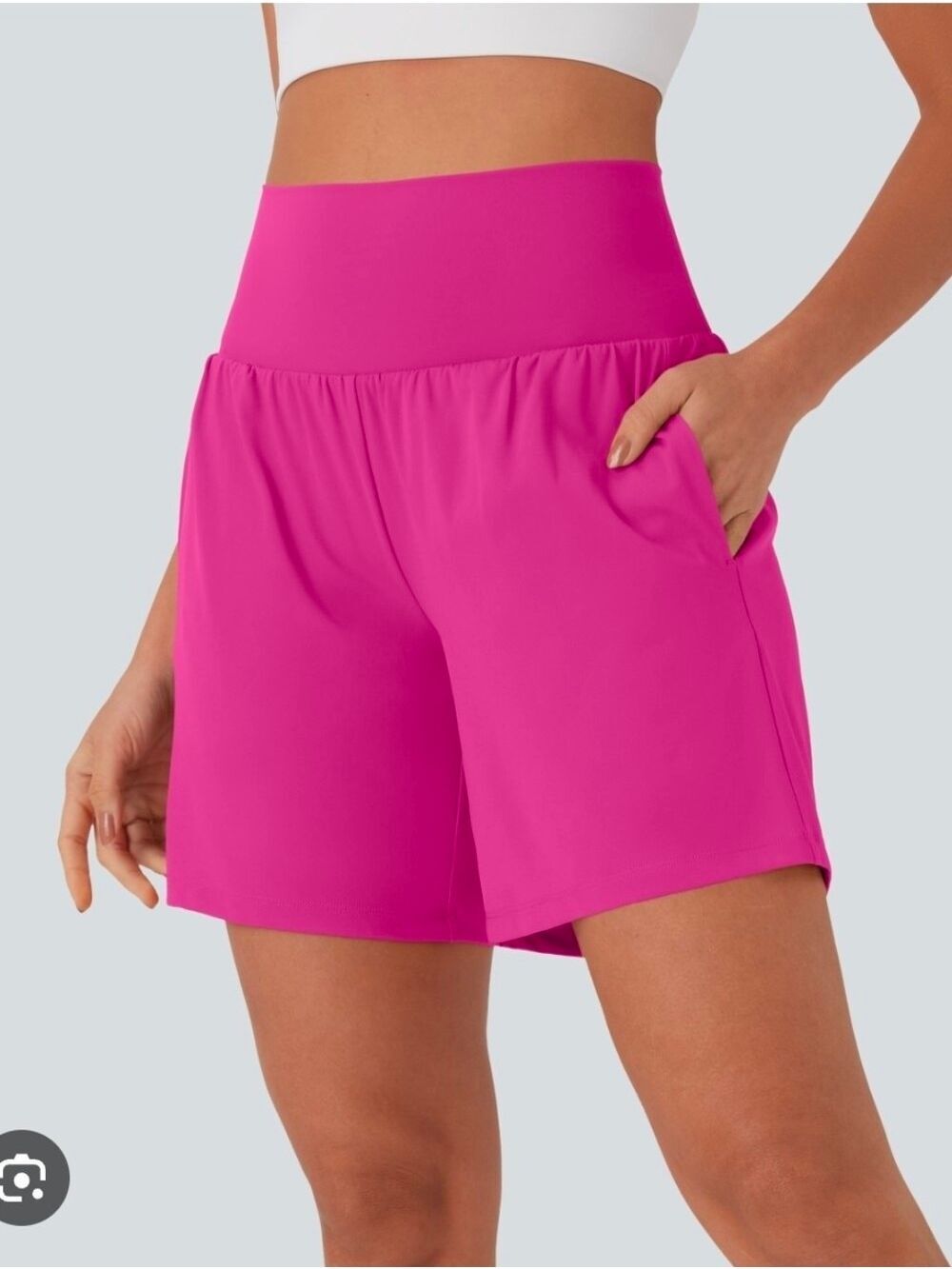 Halara SoftlyZero™ Airy Super High Waisted 2-in-1 Yoga Shorts Hot Pink